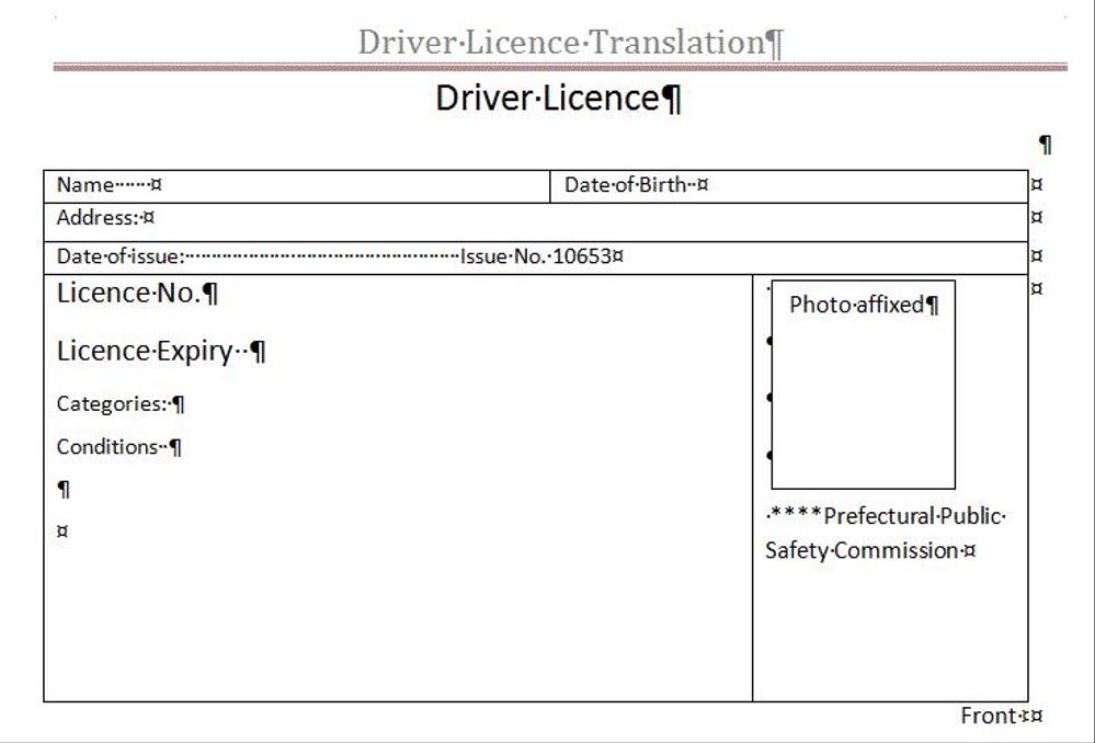オーストラリア向けNAATI認定運転免許証翻訳　PDF⁺国際普通郵送します