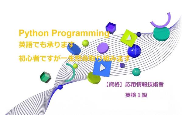 【英語での依頼可】pythonでのプログラミングをお手伝いします