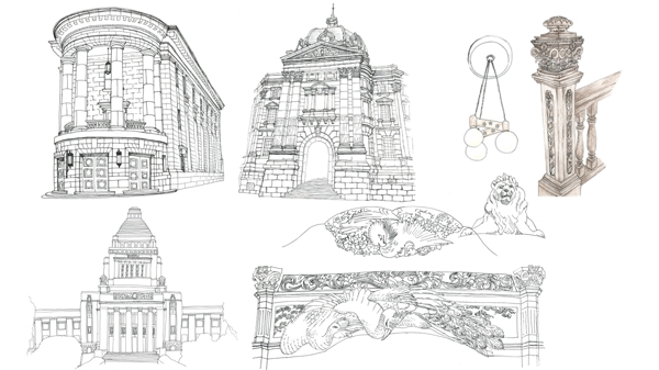 建物・建築物・神社や寺・世界遺産などのイラストを制作します