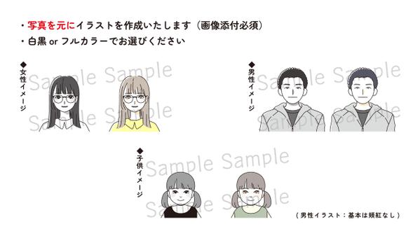 シンプルなバストアップイラスト（３点から）お描きします