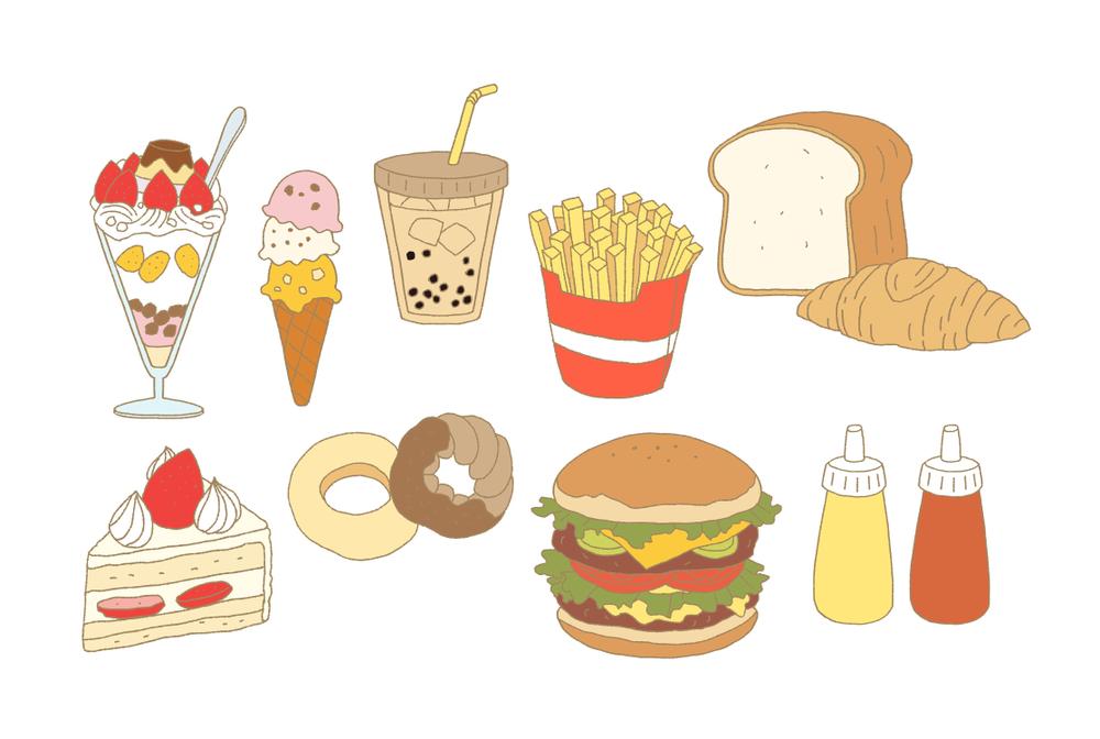 味のある素朴イラスト、商品、楽器、食材カットなど小物イラスト5点から描きます