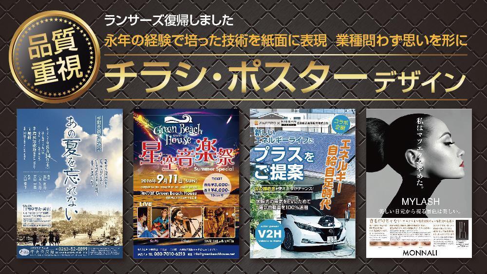 クライアント様が納得できるポスターデザインに仕上げます