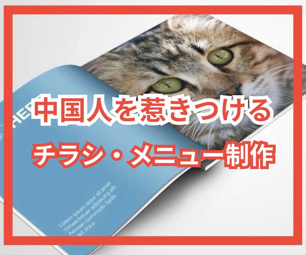 中国人を惹きつける中国語チラシ・メニュー、 パンフレットなど制作