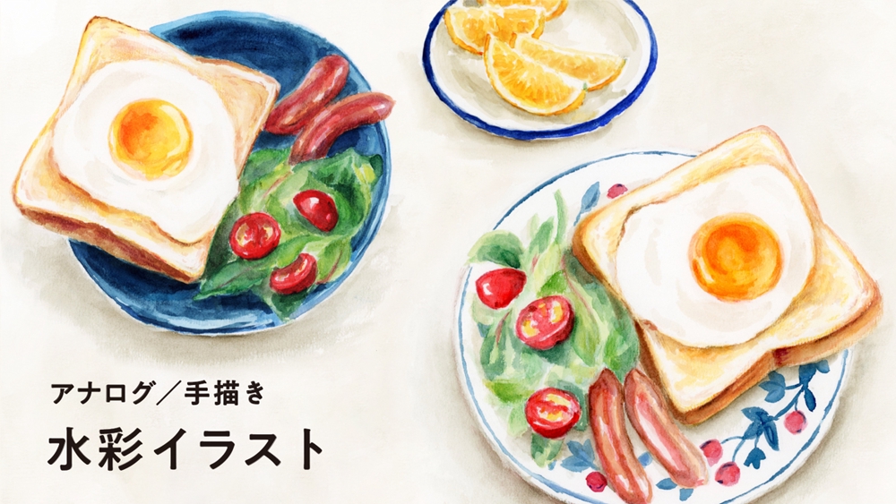 料理・食べ物の水彩イラストを温かみのあるアナログで"美味しそうに"手描きします