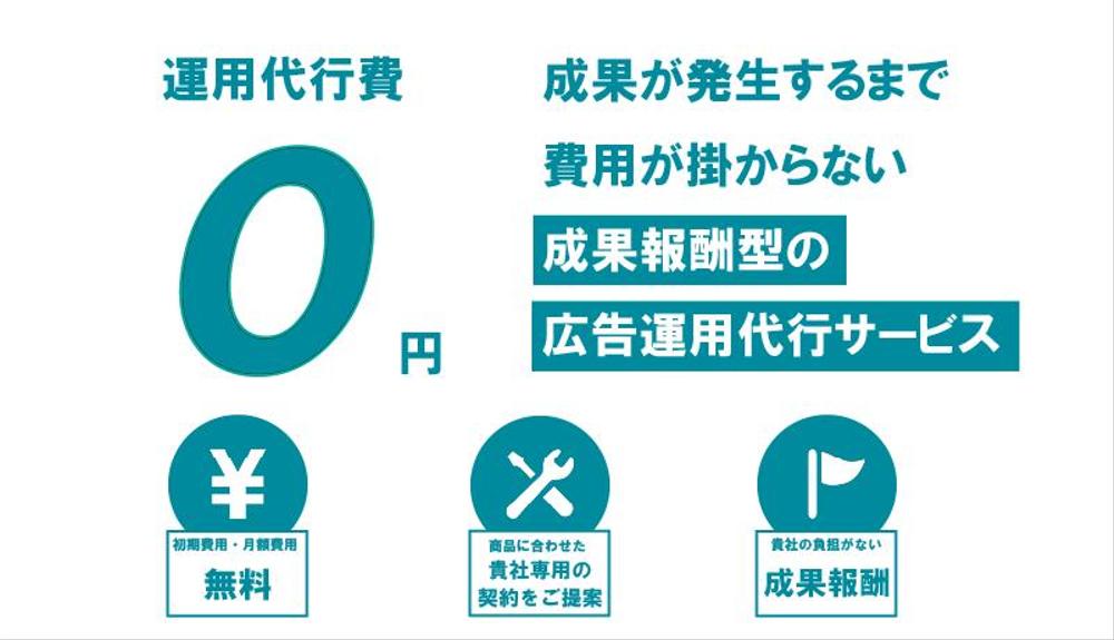 【成果報酬型】初期・月額費用０円で広告運用を代行します