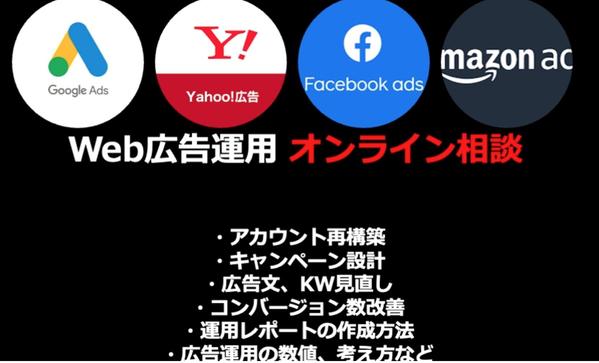 Web広告（リスティング広告）の出稿、設定、運用方法の実践などをお教えします