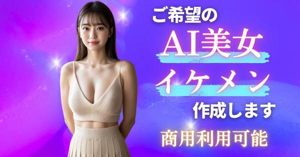 あなたのご希望のAI美女・イケメンの生成代行をいたします