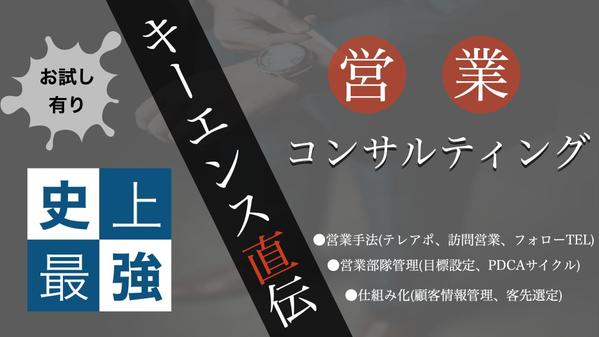 営業の仕組み化を行い、営業体制や管理や営業手法などをコンサルティングします