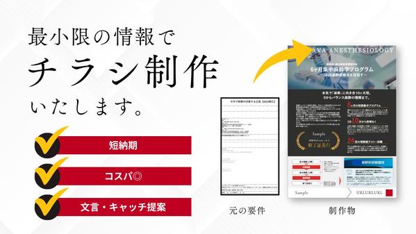 【チラシ・営業資料作成】最低限の情報からチラシを作成いたします