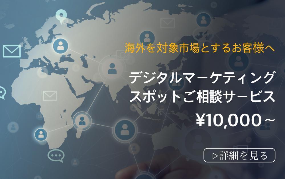 海外の潜在顧客を対象にしたデジタルマーケティングのスポットご相談を承ります