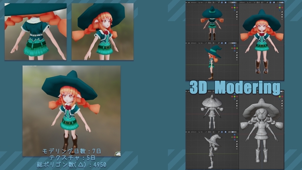 3Dキャラクターモデル＆モーションをBlenderにて制作致します