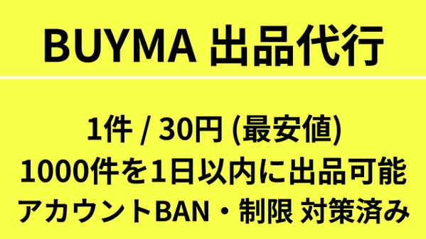 BUYMAで閲覧数が伸びた実績のある商品を出品代行します