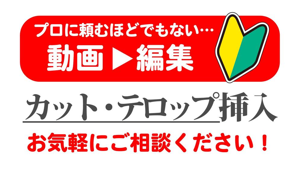 【動画編集／相場以下】カット、テロップ挿入など承ります