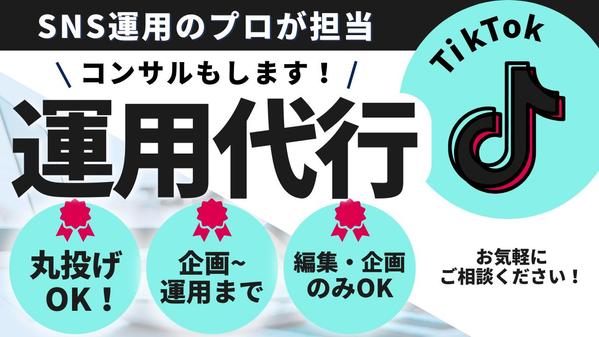 【TikTok運用代行】企画から編集・投稿,日々の運用まで実施します