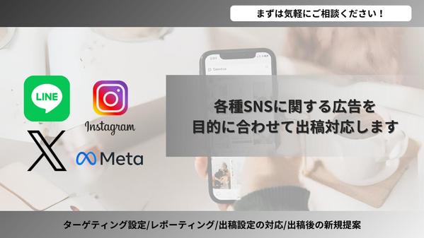 各種SNSの広告をヒアリング結果をもとに目的に合わせて対応します