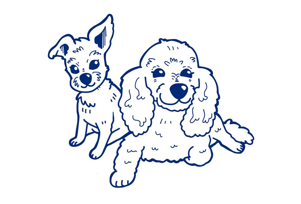 愛犬や動物の似顔絵イラストをお好みのテイストで描きます