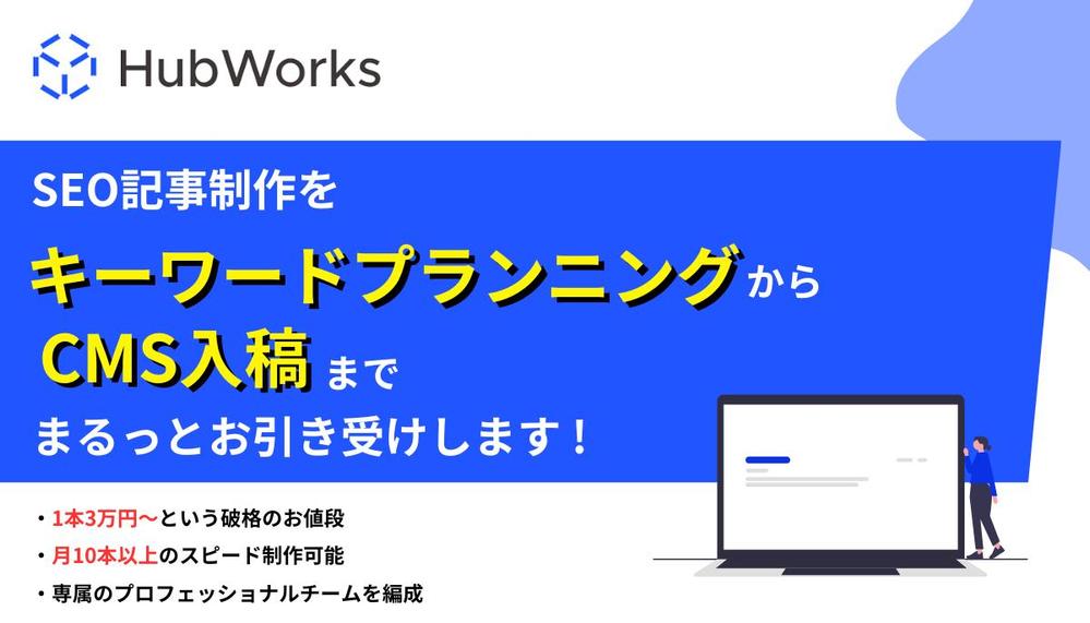 SEO記事制作をキーワードプランニングからCMS入稿までまるっとお引き受けします