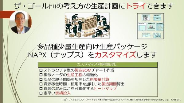 ザ・ゴールの考え方（制約理論）を皆さまの生産計画に適用できます