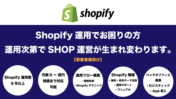 【EC事業者様向け】1ヶ月〜Shopify業務フロー構築・売上施策まで対応いたします