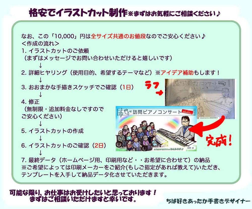 期間限定・初めてお試しの方向けに♪格安3点・10,000円でイラスト画像作成します