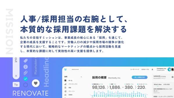 大手からベンチャーまで実績あり!!Wantedlyの採用運用代行します