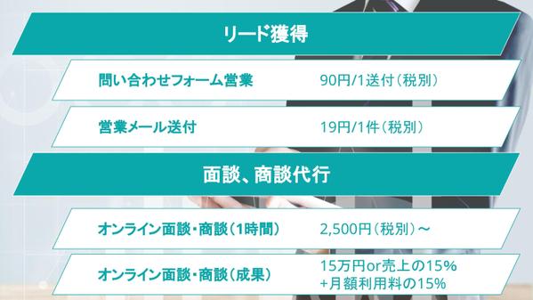 【1コール120〜170円】リスト作成からアポイント獲得までご支援します