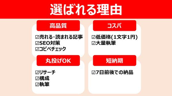 【残り1枠】売上＆集客UPに繋がる記事｜2,000文字×10記事執筆します