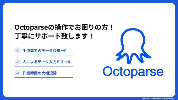 Octoparseの操作や設定でお悩みの方へ
マニュアル付で丁寧にサポートします