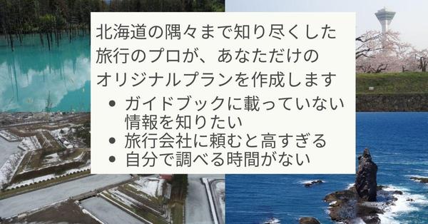 【北海道観光マスター】効率のよい、あなただけの特別なオリジナル旅行プランを作ります