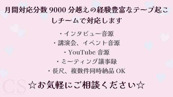 ビジネスから記録用まで・幅広い分野のテープ起こしをいたします