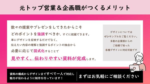 【営業・企画経験】大手実績☆パワーポイント、Googleスライドで資料作成いたします