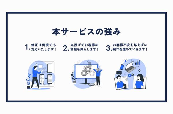 無料プレゼントで使用するスライドデザインの代行をいたします