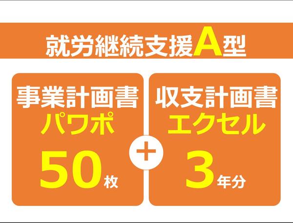 就労継続支援A型専用の事業計画書式！エクセル3年分とパワポ50枚のセットを販売します