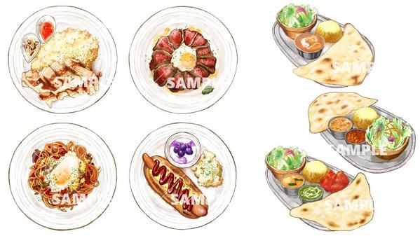 お店の雰囲気に合わせた優しいFood＆Drinkイラストの絵素材作成します