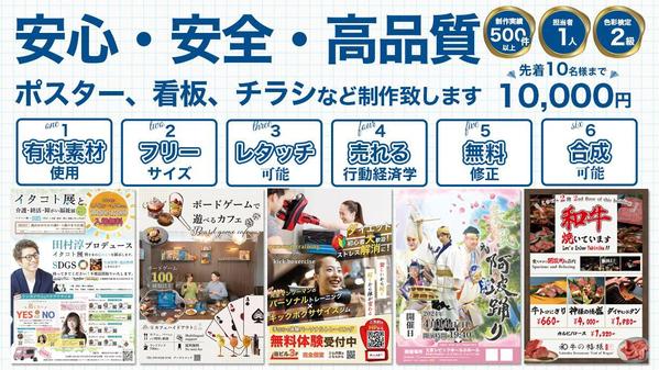 ポスターや看板に！A0サイズまで同じ料金！安心・安全・高品質で提供します