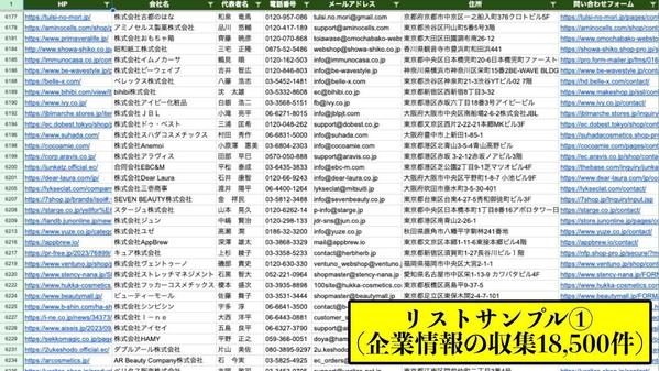 【ビジネス部門契約ランキング"1位"】営業リスト作成・リストアップ業務を代行致します