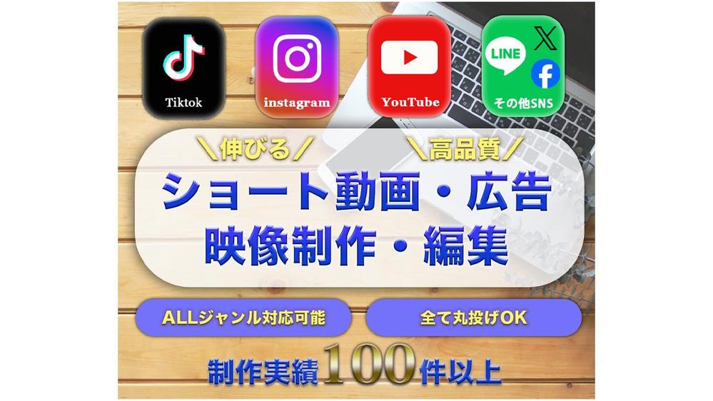 TiktokやInstagram8(reel)などのショート動画制作します