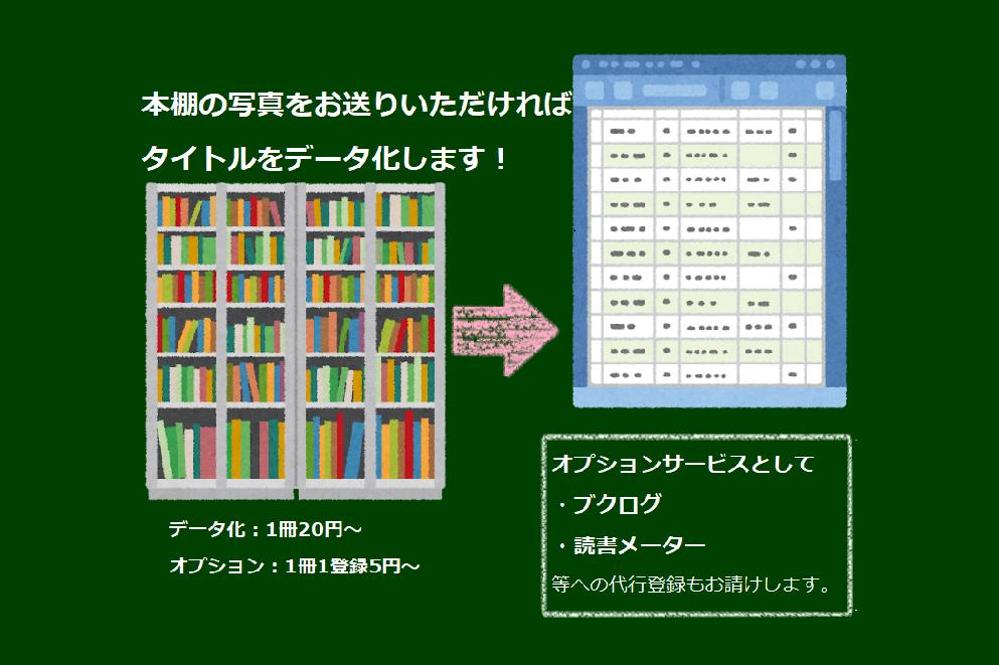 【500冊～受注】オフィスの書類棚・本棚をデータ整理します