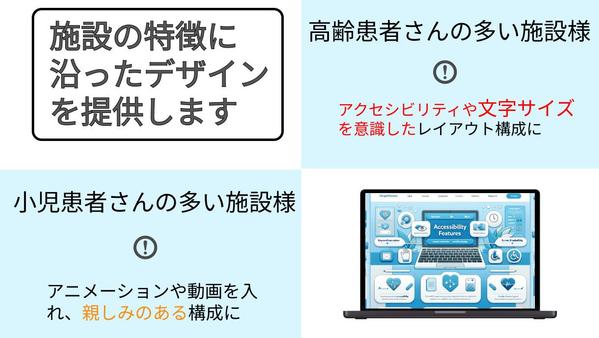 医療・介護・福祉施設向けのオリジナルホームページを制作します