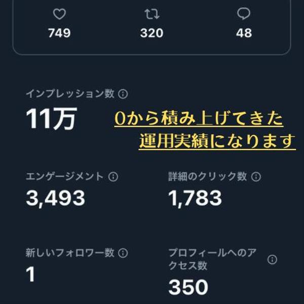 X(Twitter)で運用代行を行い運用のお手伝いをします