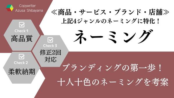 ≪6月も受付中/コピーライター≫未来を担う『ネーミング』を考案いたします