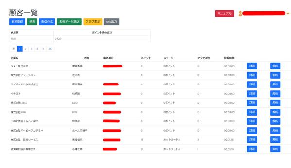 PHP、Laravelを利用して多様な機能の顧客管理システムを製作します