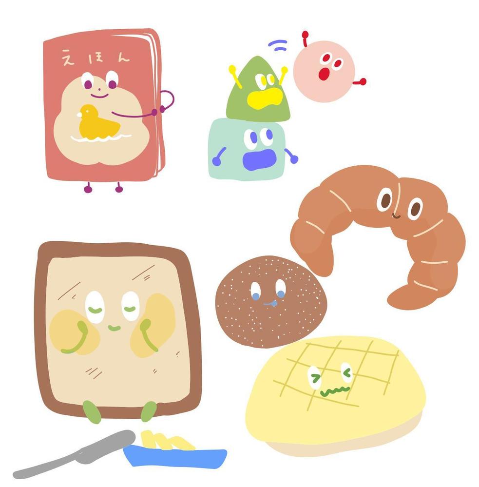 フラット、北欧、絵本風おしゃれかわいいイラストでポスター、パッケージ等彩ります