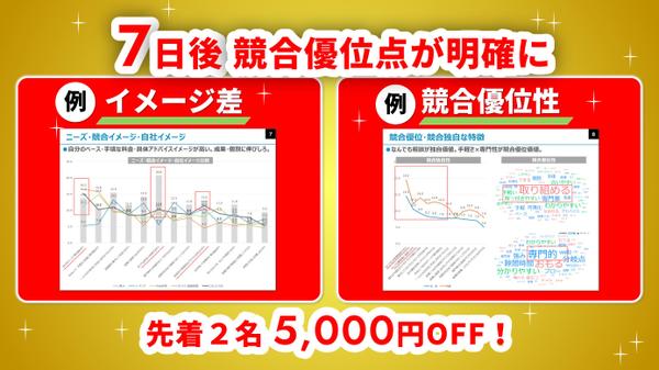 【調査料金ALL込み】熟練マーケターが、購入者様の商品の強みを7日以内に特定します