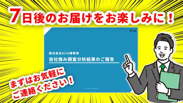 【調査料金ALL込み】熟練マーケターが、購入者様の商品の強みを7日以内に特定します