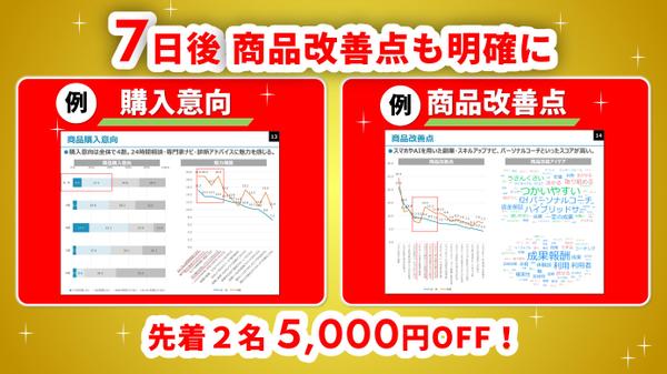 【調査料金ALL込み】熟練マーケターが、商品案の評価や改善点を7日以内に特定します