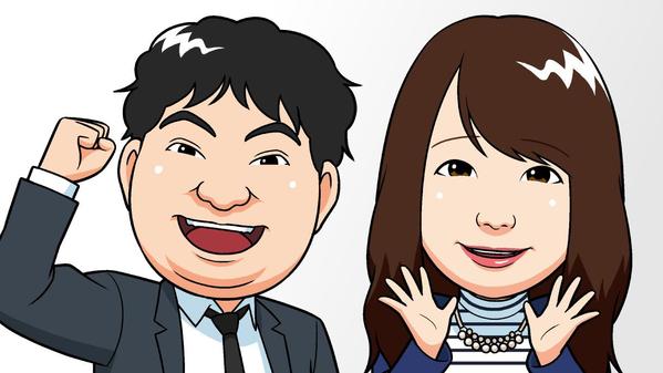 SNSアイコンや名刺、看板などに使える似顔絵イラストを制作します