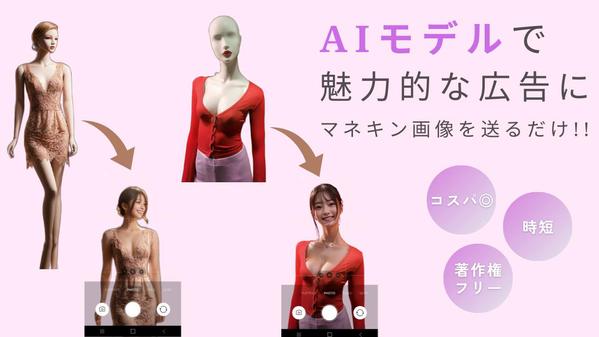 AIモデルにあなたの服を着せた画像を生成AIで作成します