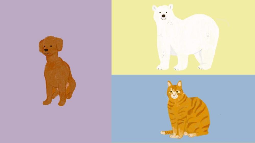 WEB 印刷物に！絵本風タッチで可愛く動物、ペットのカット・イラストお描きします