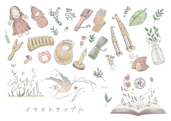 挿絵等でご使用いただける、あたたかいほんわかテイストのイラストを作成致します